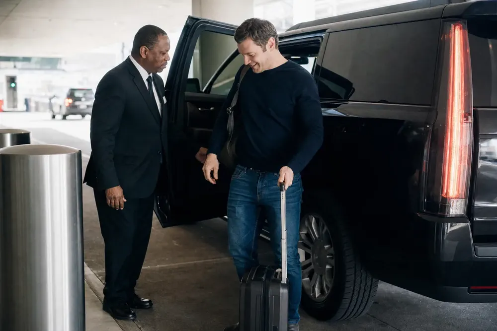 Black Cadillac Escalade at Washington Dulles International