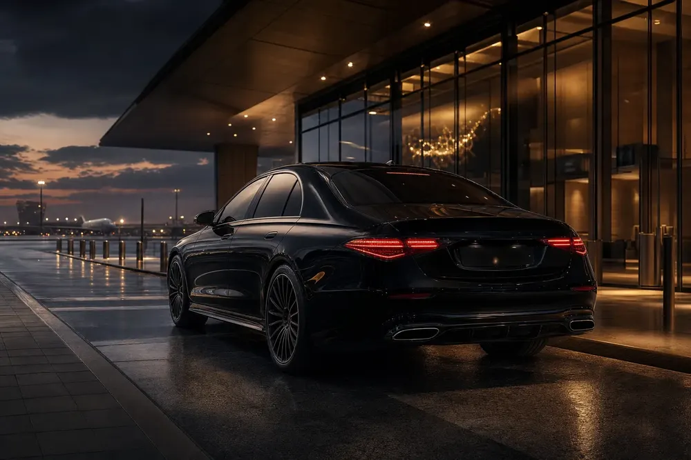 Black luxury vehicle at Reagan National Airport (DCA)