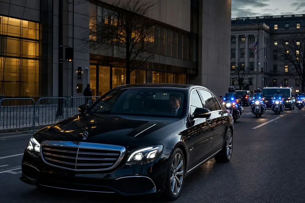 Chauffeur navigating downtown Washington DC street closures