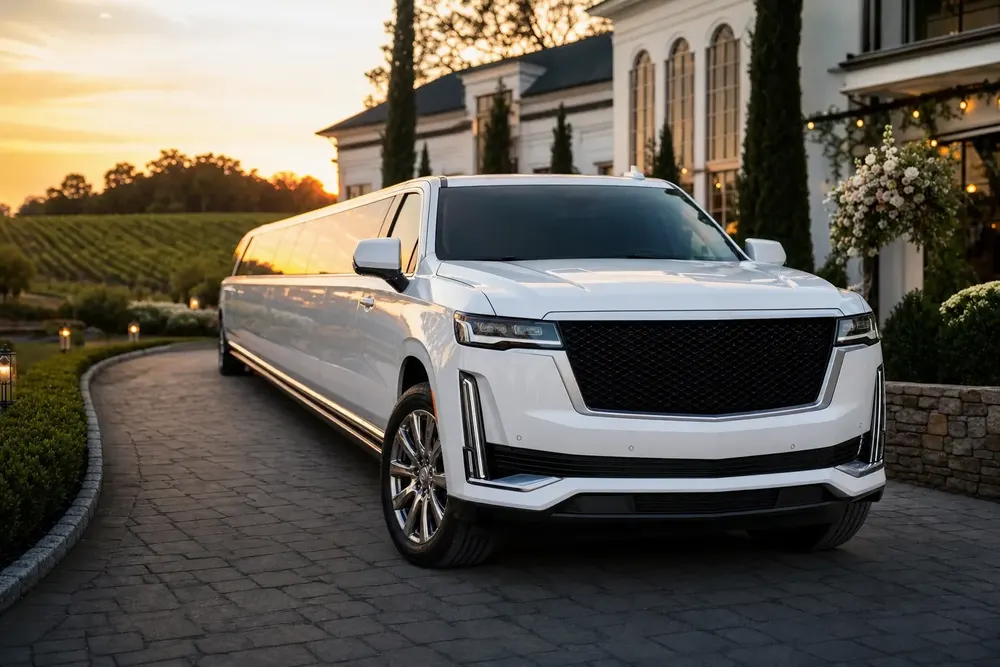 White Cadillac Escalade Stretch