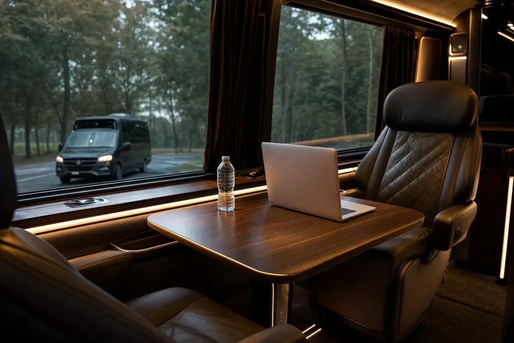 Ambient lighting and finishing detail inside the Sprinter